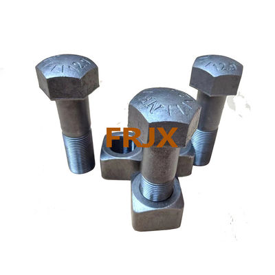 kualitas  Heavy Duty Excavator Track Bolts New Quenching And Tempering Heat Treatment Zinc Finish pabrik