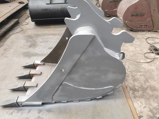 Heavy Duty Steel Excavator Digging Bucket 1 Meter Kubik Kapasitas Bubuk Lapisan Permukaan